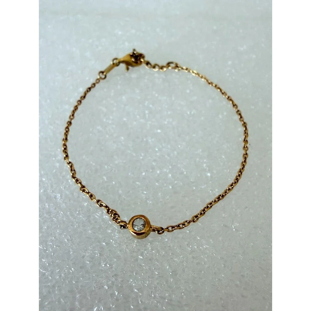 Madewell Demi-Fine 14K Gold Vermeil Sterling Silver 925 White Topaz Rose Cut